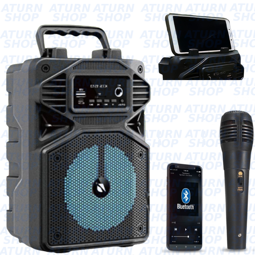 Super Caixa de Som Portátil Com Microfone Karaoke Bluetooth Rádio FM PenDrive SD KTS-1513 Som Alto potente