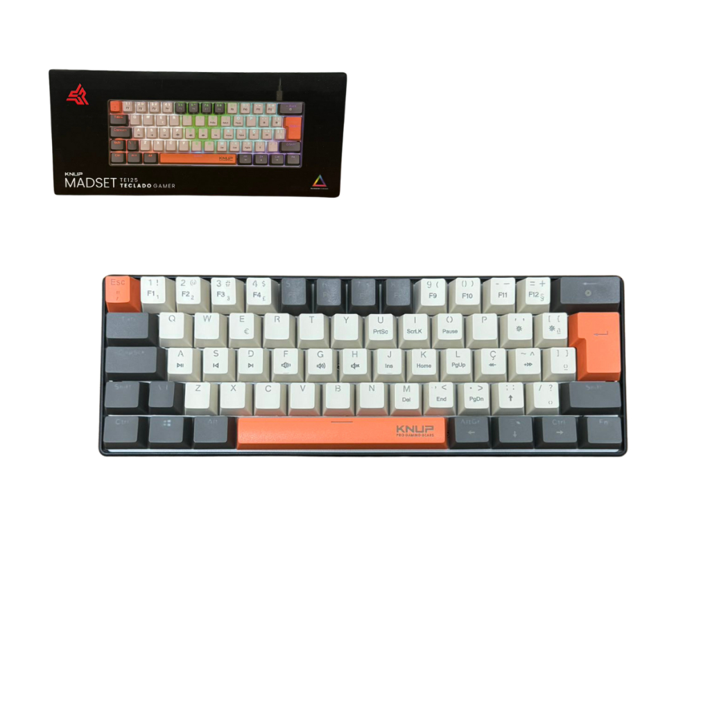 Teclado Mecânico Gamer Ergonômico Anti-ghosting Iluminação Arco-íris Ajustável Switch Azul