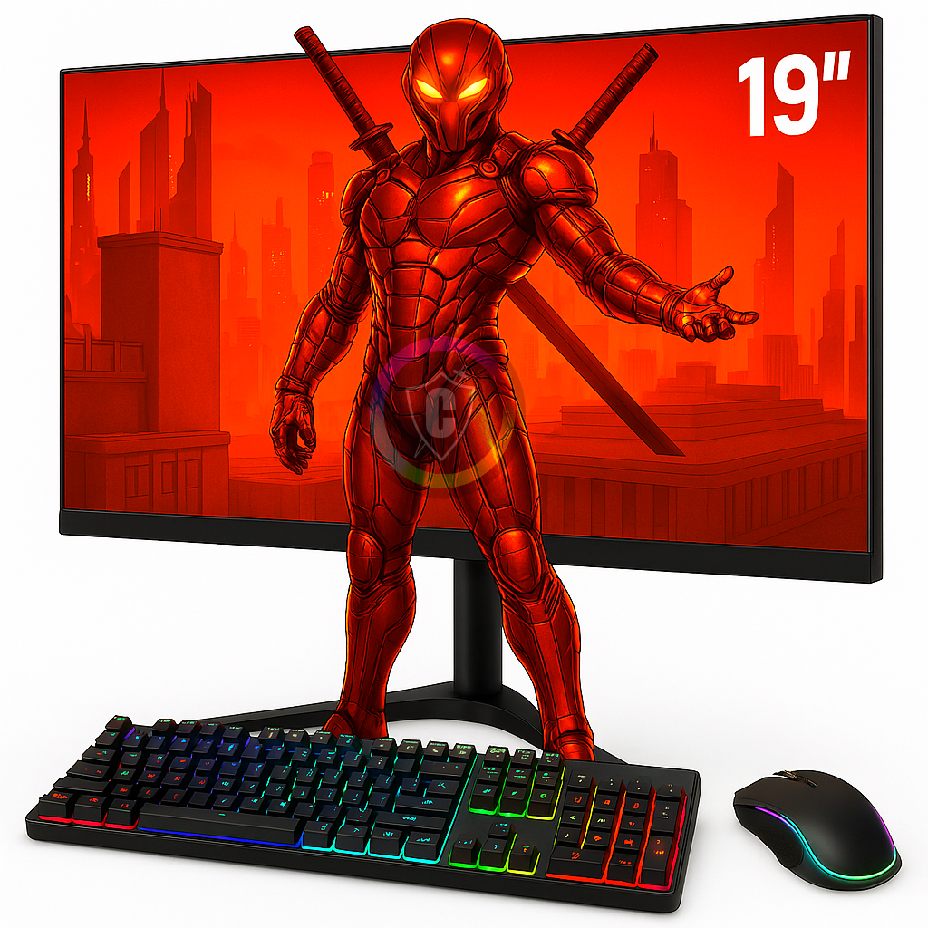 Kit Monitor Gamer 19" 20" HD Windscreen + Mouse e Teclado Gamer Led RGB