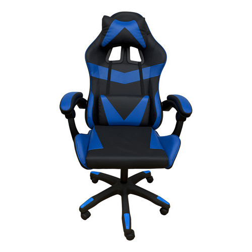 Cadeira Escritório Gamer Ergonômica Confortável Couro Azul Cadeira Escritório Gamer Ergonômica Confortável Couro Azul