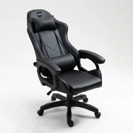 Cadeira De Escritório Gamer Dazz X-ROCKER Ergonômica Estofado De Couro Sintético Preta