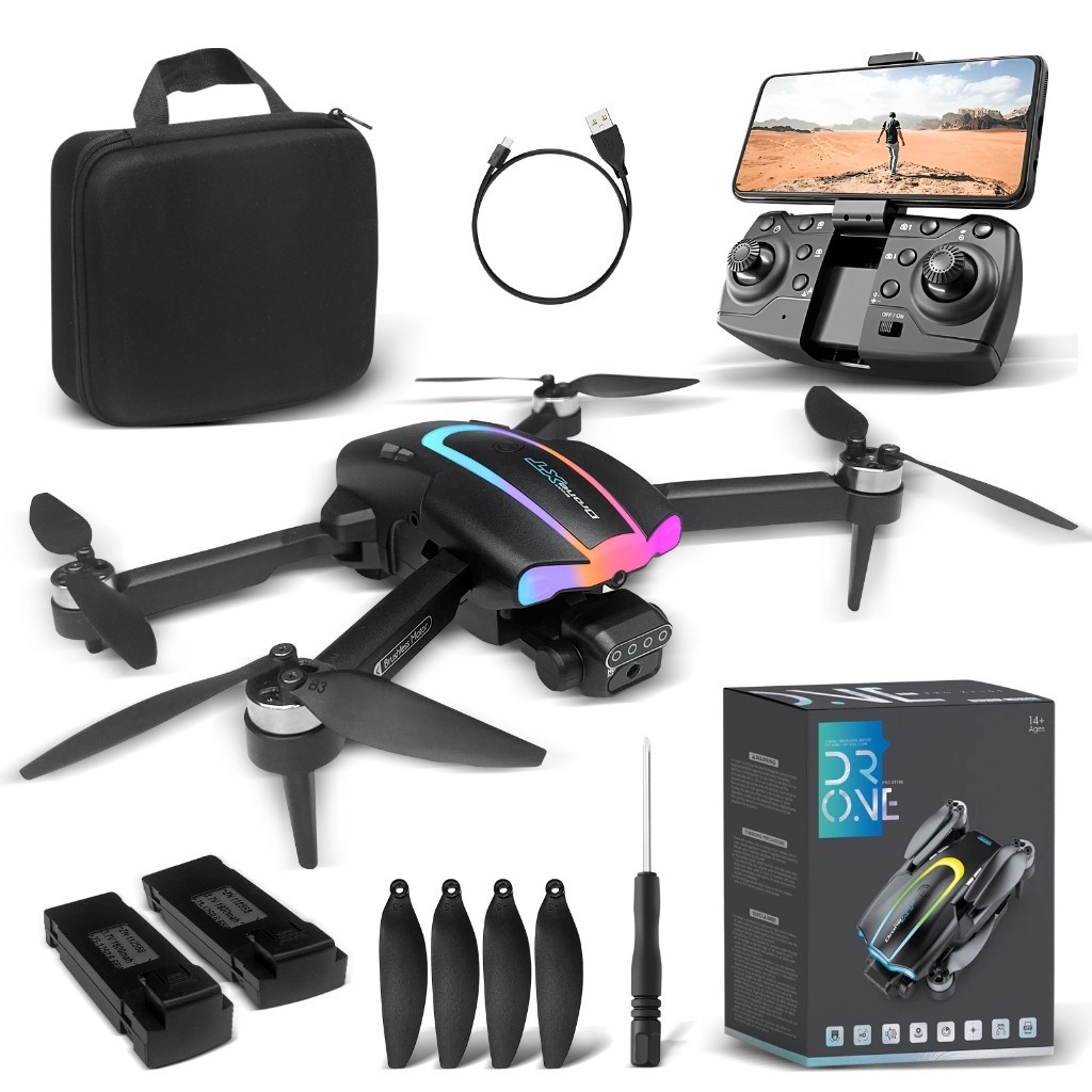 Drone XT105 Dobrável 4K – Câmera Dupla, Bateria Dupla, Controle Servo