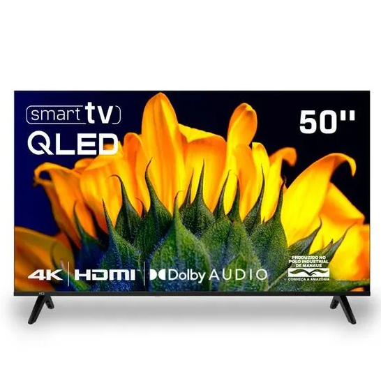 Smart TV HQ 50" QLED 4K UHD | HQ-QLED50SM | Wi-Fi e Bluetooth - com 3 HDMI e 2 USB