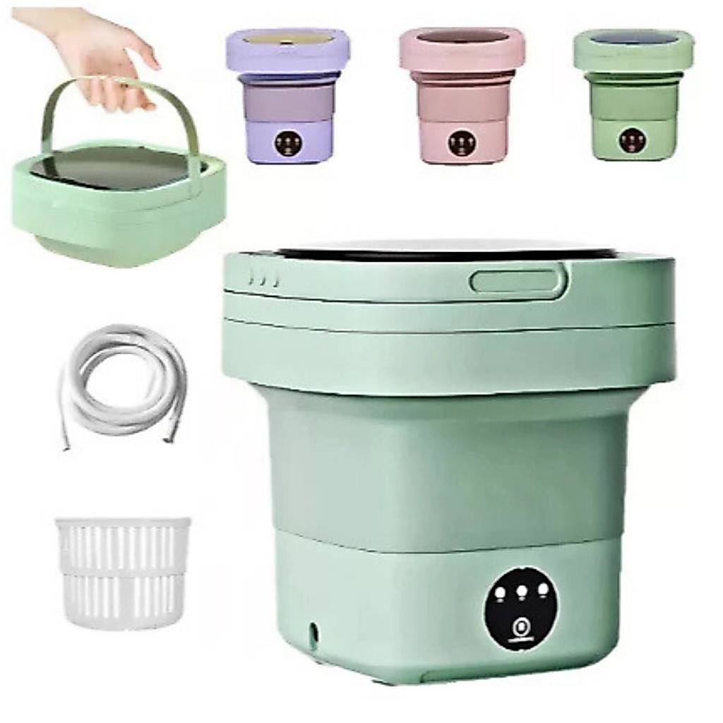 Mini Máquina De Lavar Roupas Dobrável Balde Portátil 10 litros
