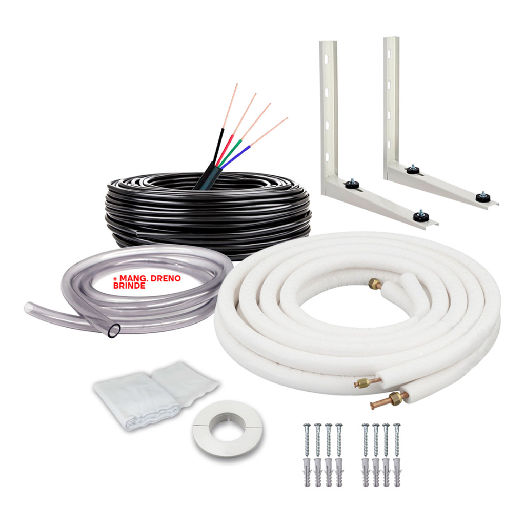 Kit Profissional Instalação Ar Condicionado Split Inverter, Tubo de Cobre, 1/4x3/8 e 14/12. Kit Profissional Instalação Ar Condicionado Split Inverter, Tubo de Cobre, 1/4x3/8 e 14/12.