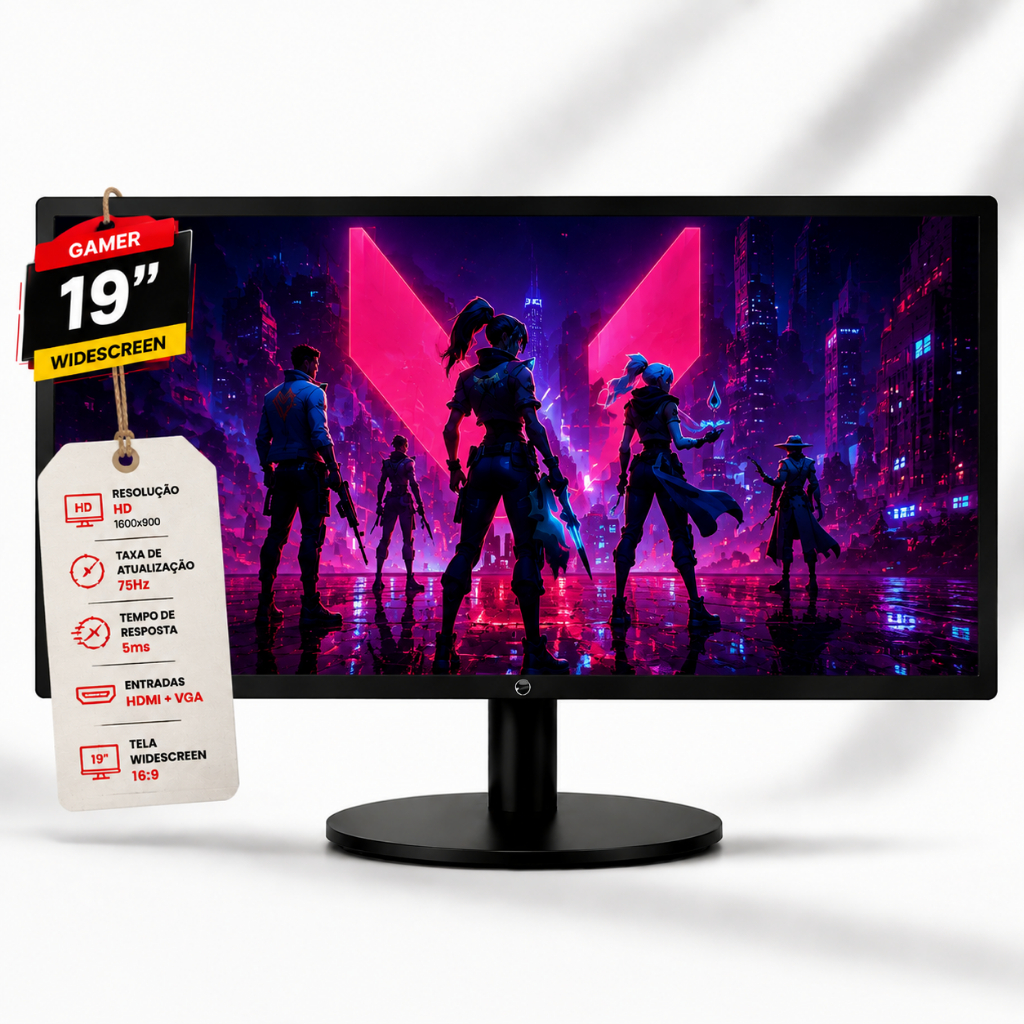 MONITOR 19 POLEGADAS GAMER - BRAZILPC LED WIDESCREEN HDMI/VGA 20BPC-WR 75HZ PRETO ALTA PERFORMANCE GAMER MONITOR 19 POLEGADAS GAMER - BRAZILPC LED WIDESCREEN HDMI/VGA 20BPC-WR 75HZ PRETO ALTA PERFORMANCE GAMER