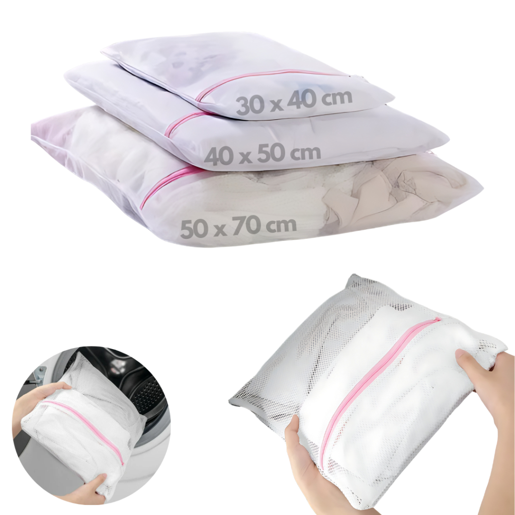Kit 3 sacos de lavar roupa PMG para máquina de lavar saco roupas delicadas Lavanderia Kit 3 sacos de lavar roupa PMG para máquina de lavar saco roupas delicadas Lavanderia