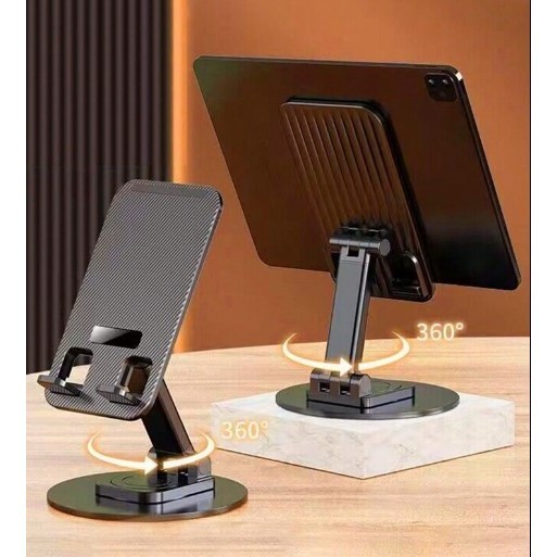 Suporte Celular De Mesa 360 Graus De Rotação Em Alumínio para celular e tablet Retrátil