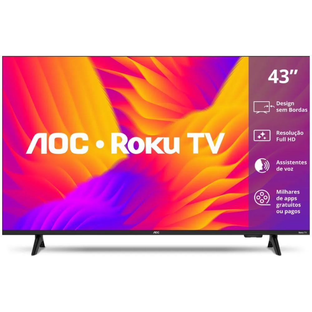 Smart TV AOC 43" Full HD 43S5155/78G Wi-Fi Roku TV com Dolby Audio
