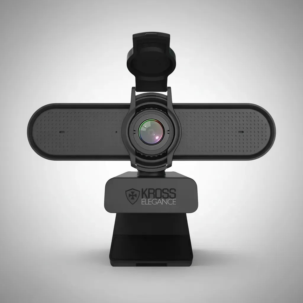 Webcam Kross Elegance 4K Ke-WBA1084K Foco Automático Câmera USB com Microfone Embutido Reuniões Stream PC Notebook