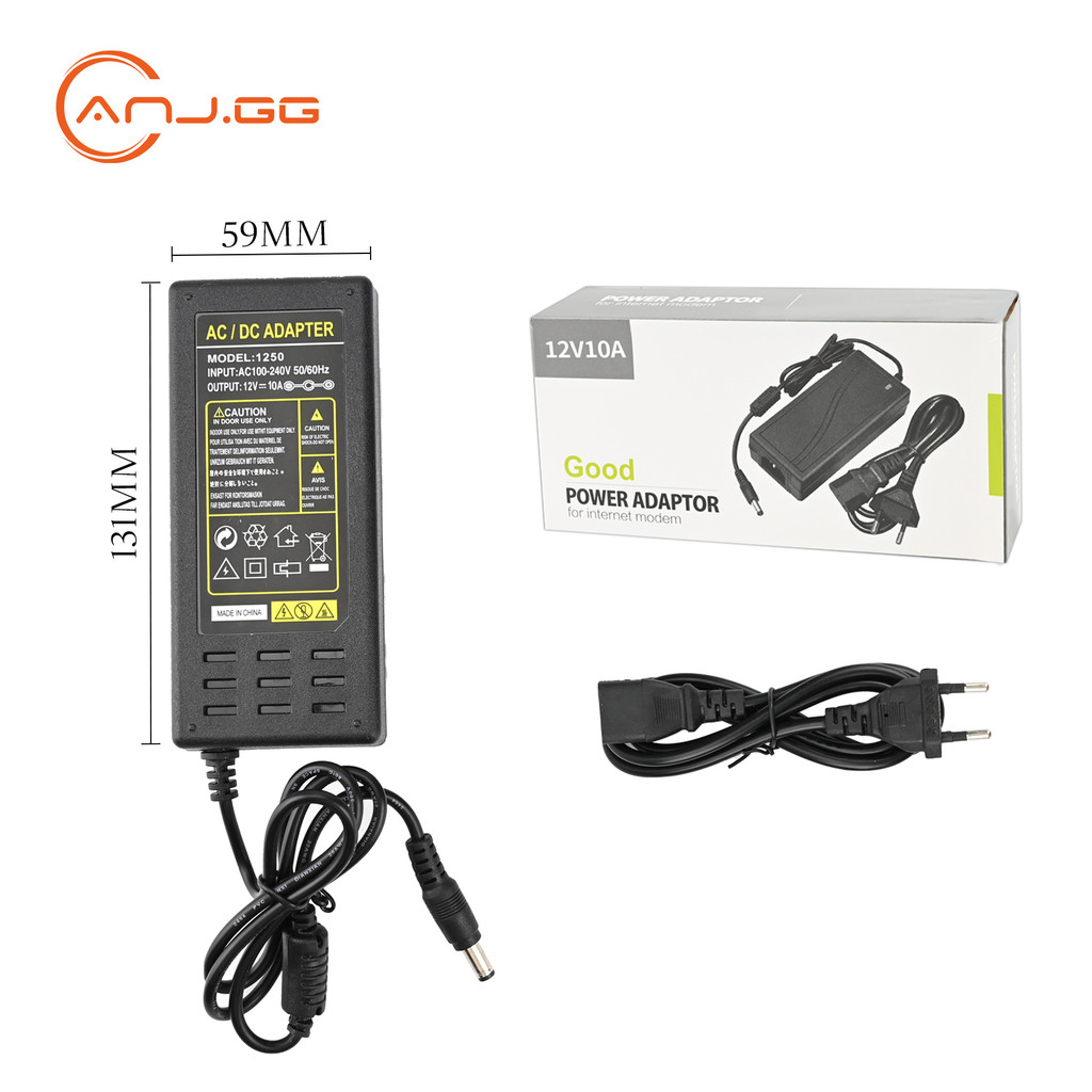 Fonte De Alimentação 12V 10A Bivolt Ac/dc- Power Adapter