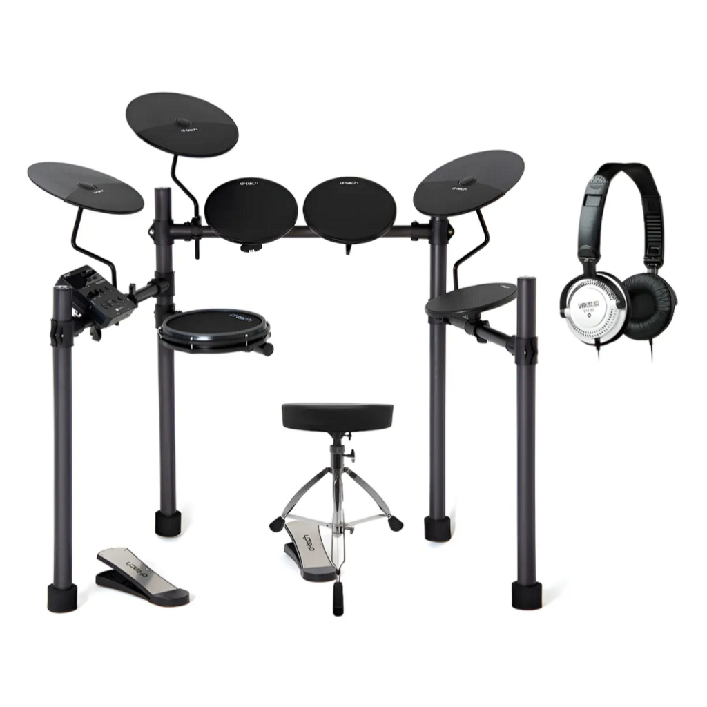 Bateria Eletrônica D-tech Electra Kit Com Banco E Fone Preto Bateria Eletrônica D-tech Electra Kit Com Banco E Fone Preto