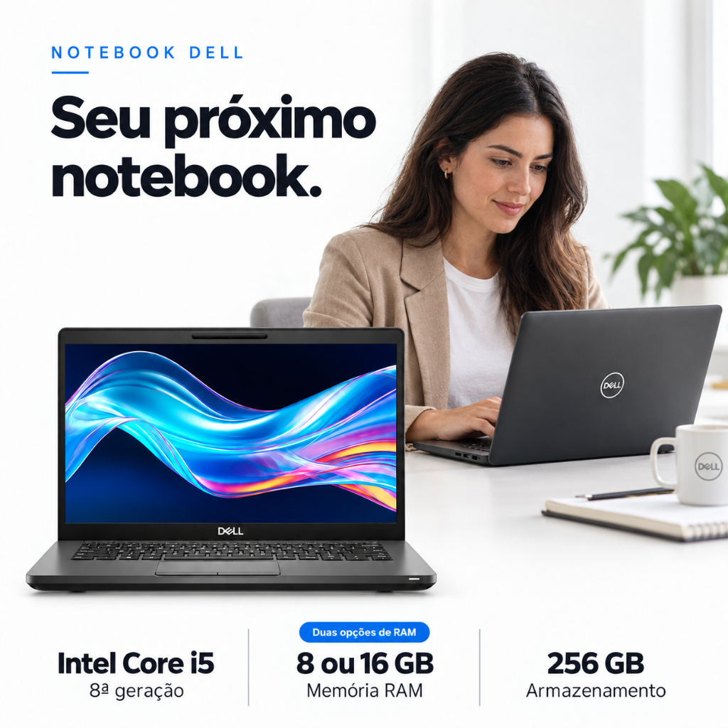 Notebook Dell Latitude Intel Core i5 8ª Geração 16GB RAM SSD 256GB Tela 14" Windows 11