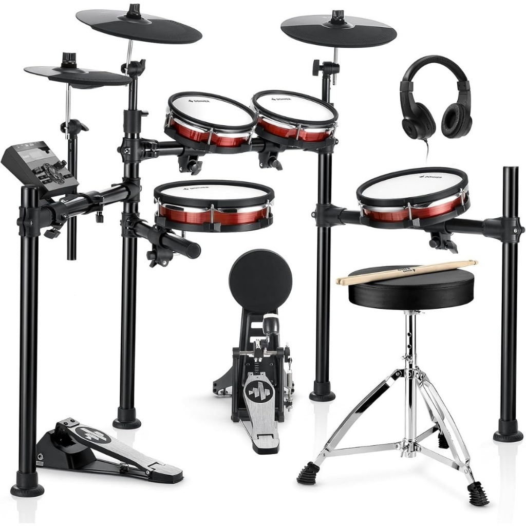 Bateria Eletrônica Donner DED-200 MAX MIDI Caixa Dual Zone 8 Pads Mesh 450 Sons Bluetooth Bivolt Bateria Eletrônica Donner DED-200 MAX MIDI Caixa Dual Zone 8 Pads Mesh 450 Sons Bluetooth Bivolt