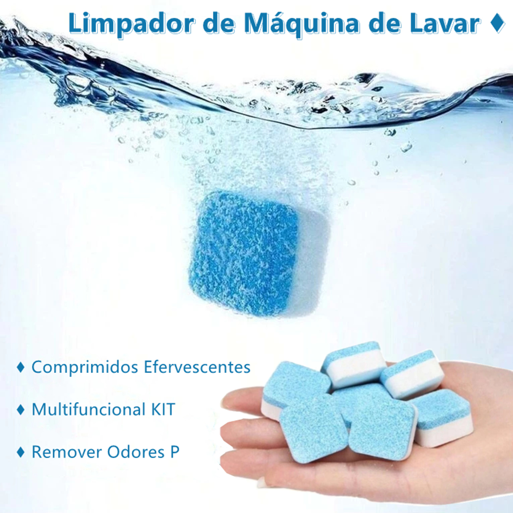 Pastilhas para Limpeza de Máquinas de Lavar Roupas Efervescentes Multifuncional Máquinas de Lavar