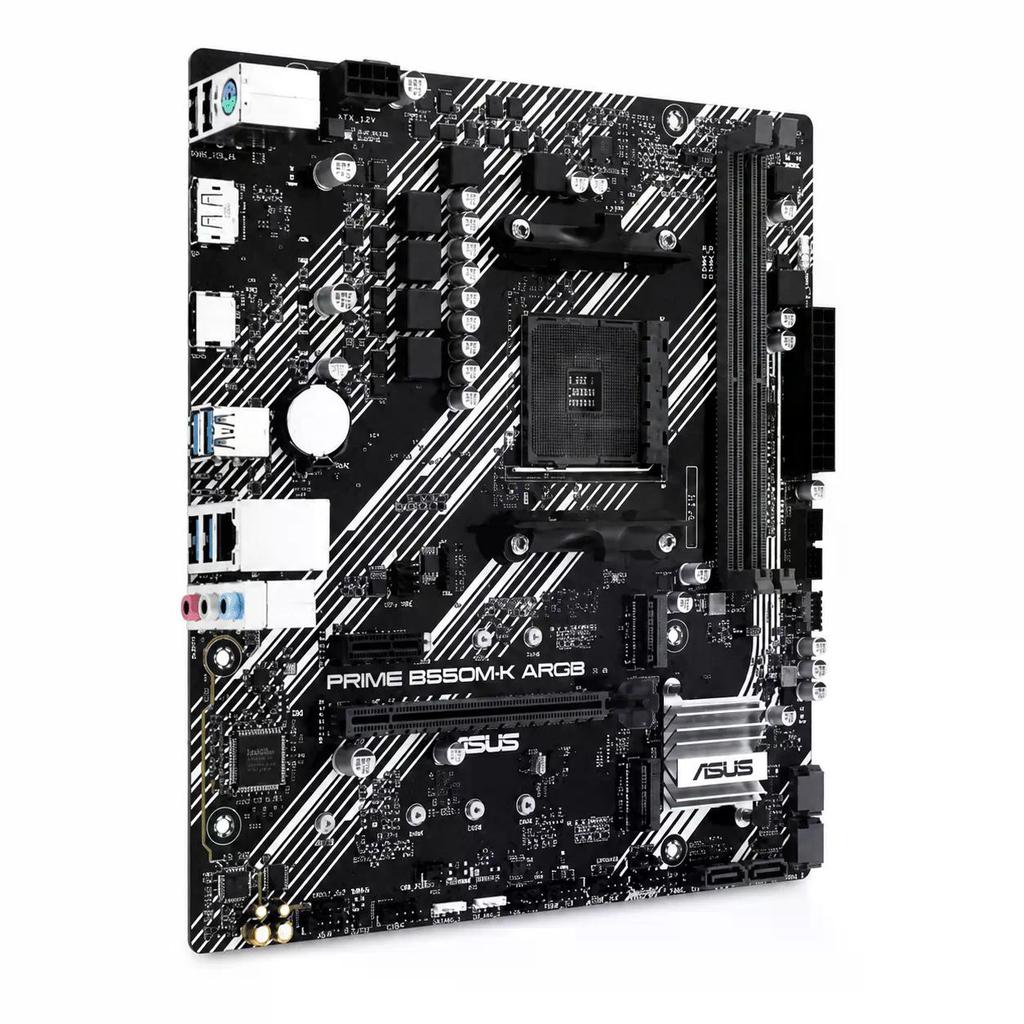 Placa Mãe ASUS PRIME B550M-K ARGB, AM4, DDR4, Micro ATX