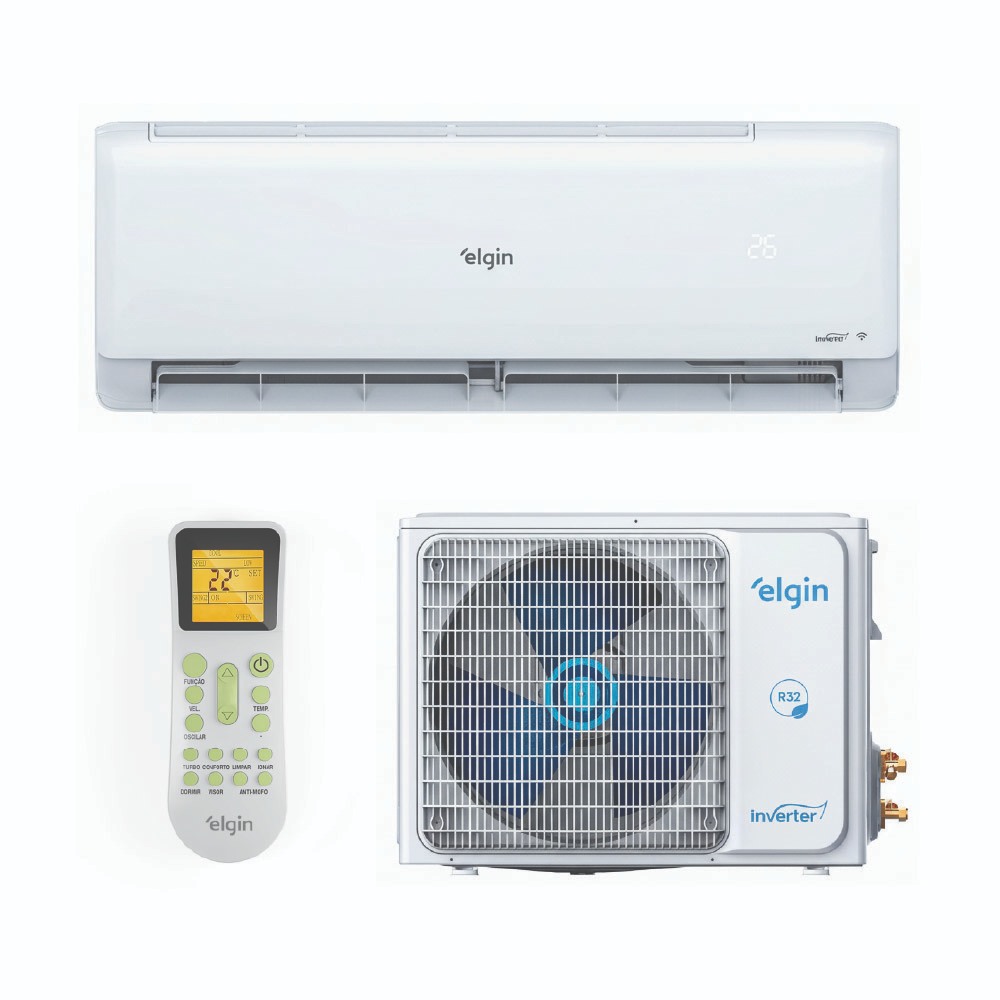 Ar Condicionado Split Hi Wall Eco II Inverter Connect Elgin 9.000 Btus Frio 220v R-32