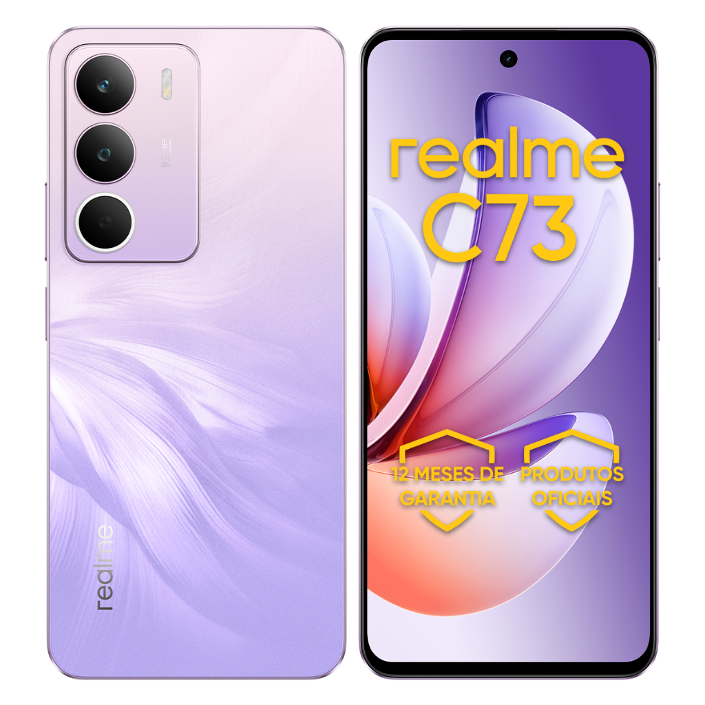 realme C73 8+256 GB Smartphone Celular Versão Global Bateria 6000mAh Câmera 50MP NFC Tela 6,67 Violet