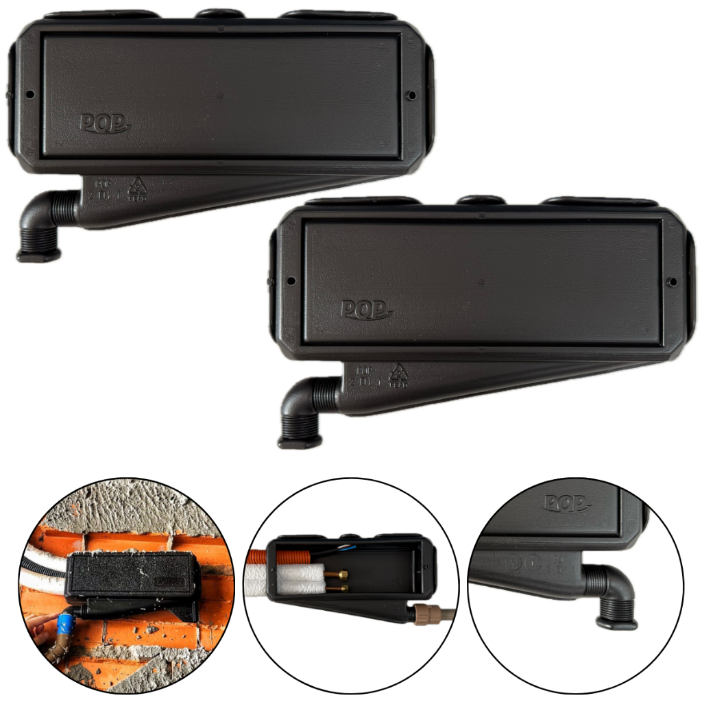Kit 2 caixa de passagem ar-condicionado split pop 2 em 1