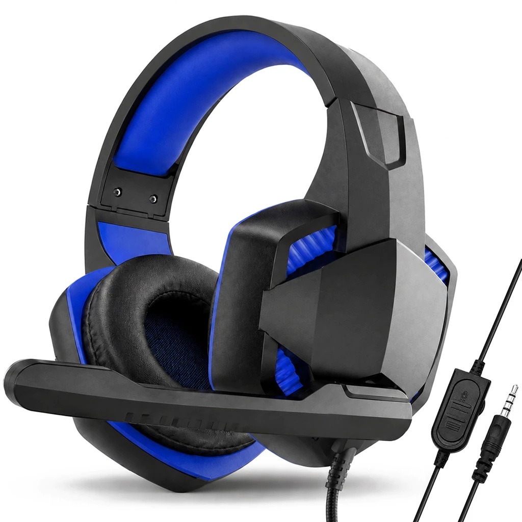 FONE GAMER HEADSET COM MICROFONE COM FIO PARA XBOX ONE+PS4+ANDROID AZUL