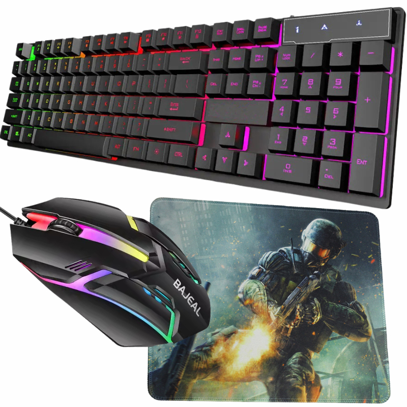 Kit Teclado Gamer Semi Mecanico Led Rgb Usb Xbox Pc + Mouse Kit Teclado Gamer Semi Mecanico Led Rgb Usb Xbox Pc + Mouse