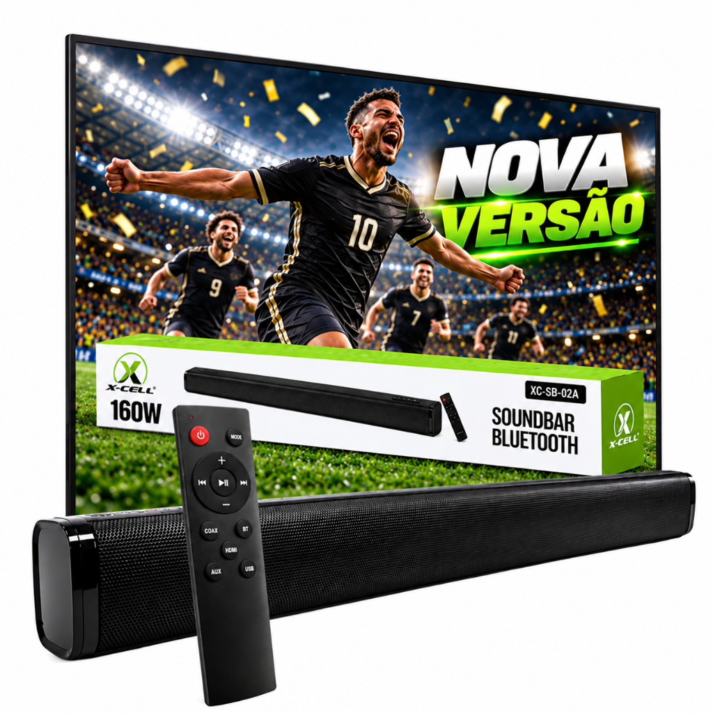 Caixa de Som Soundbar Bluetooth Home Theater Som Potente Grande para Tv Cinema Soundbar Projetor