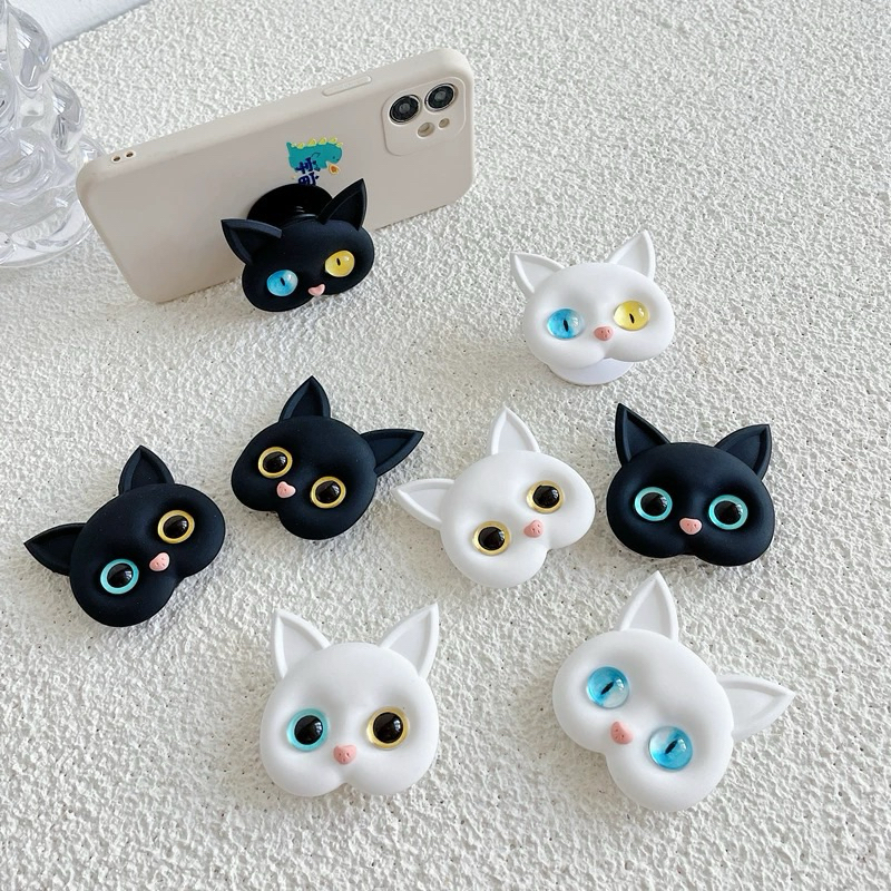 Pop socket para celular / GATO BRANCA E PRETA / suporte de celular