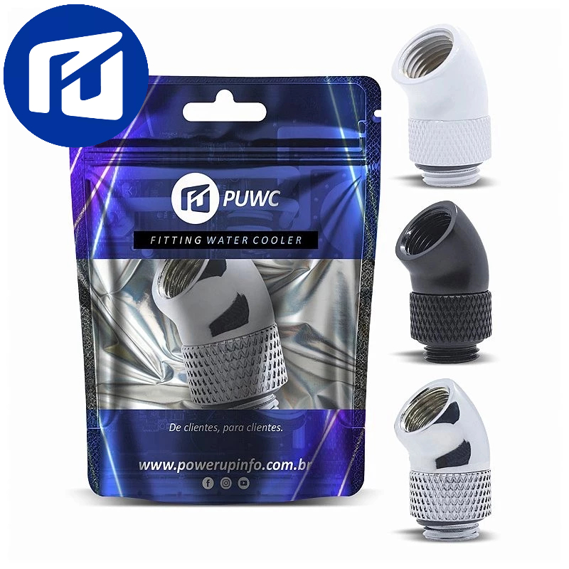 Fitting Curva 45 Graus Giratório Water Cooler Custom - Rosca G1/4