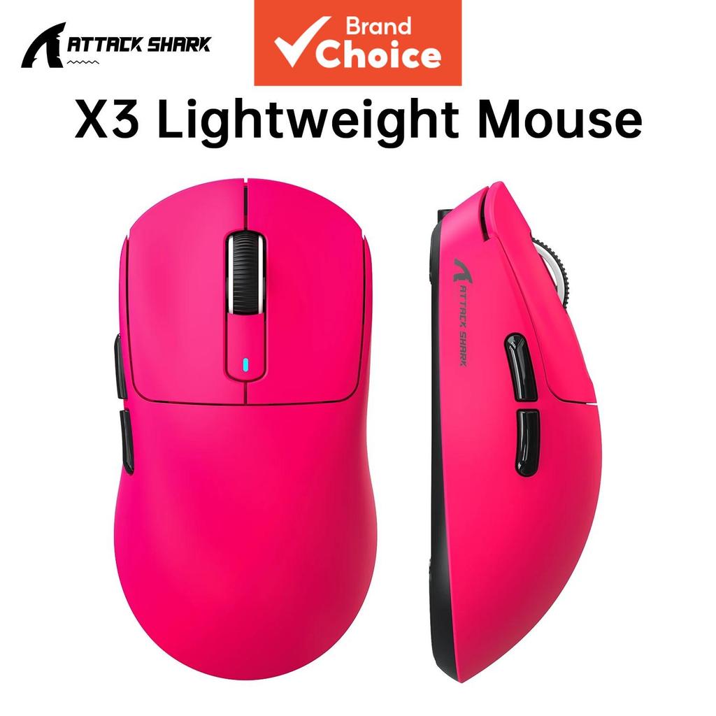 Mouse Gamer Sem Fio ATTACK SHARK X3, Mouse Ergonômico 49g, Sensor Óptico PAW3395 26K DPI, Modos Triplos, Botões Mouse Gamer Sem Fio ATTACK SHARK X3, Mouse Ergonômico 49g, Sensor Óptico PAW3395 26K DPI, Modos Triplos, Botões