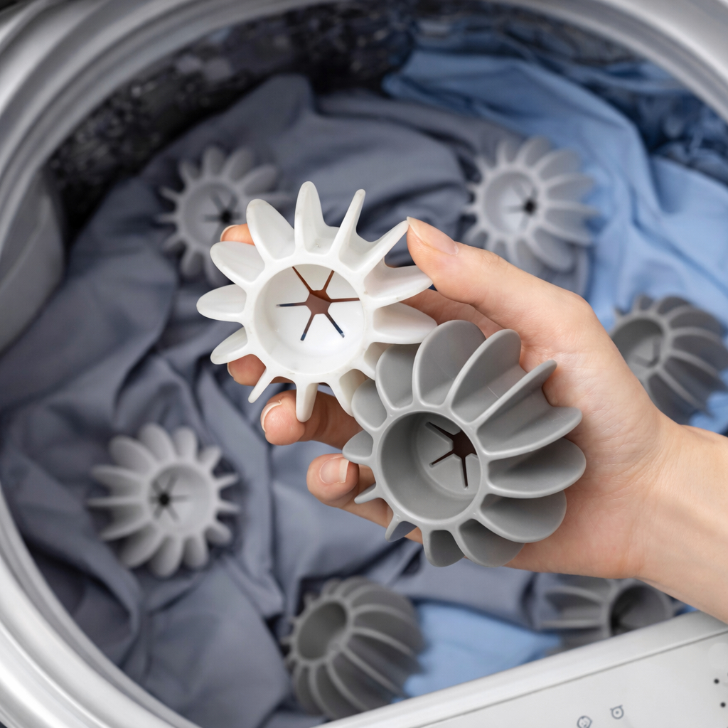 Esferas Bola De Lavar Roupa 4Uns Silicone 4Cm De Lavanderia Para Máquina De Lavar Reutilizável
