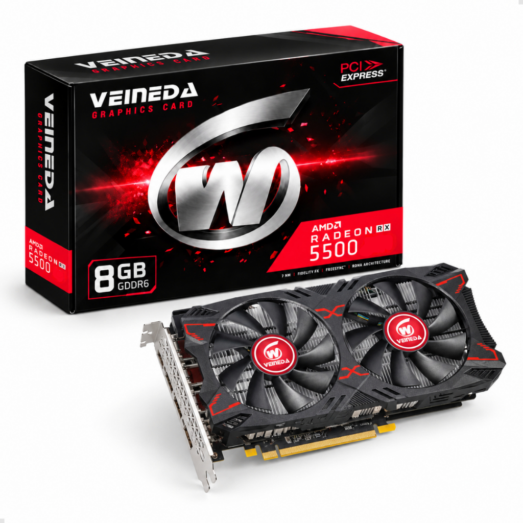 Placa de Vídeo AMD Radeon RX 5500 8GB GDDR6 Veineda 128 Bits PCIe 4.0 x8 HDMI DisplayPort Gamer Placa de Vídeo AMD Radeon RX 5500 8GB GDDR6 Veineda 128 Bits PCIe 4.0 x8 HDMI DisplayPort Gamer