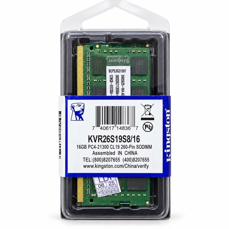 MEMÓRIA RAM DDR4 16GB 2666MHZ KINGSTON NOTEBOOK