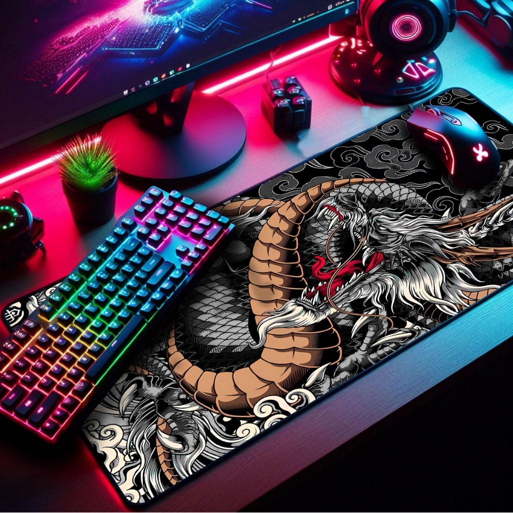 Mouse Pad Gamer Dragão Japonês 65x32cm mousepad gamer Extra Grande Mouse Pad Gamer Dragão Japonês 65x32cm mousepad gamer Extra Grande