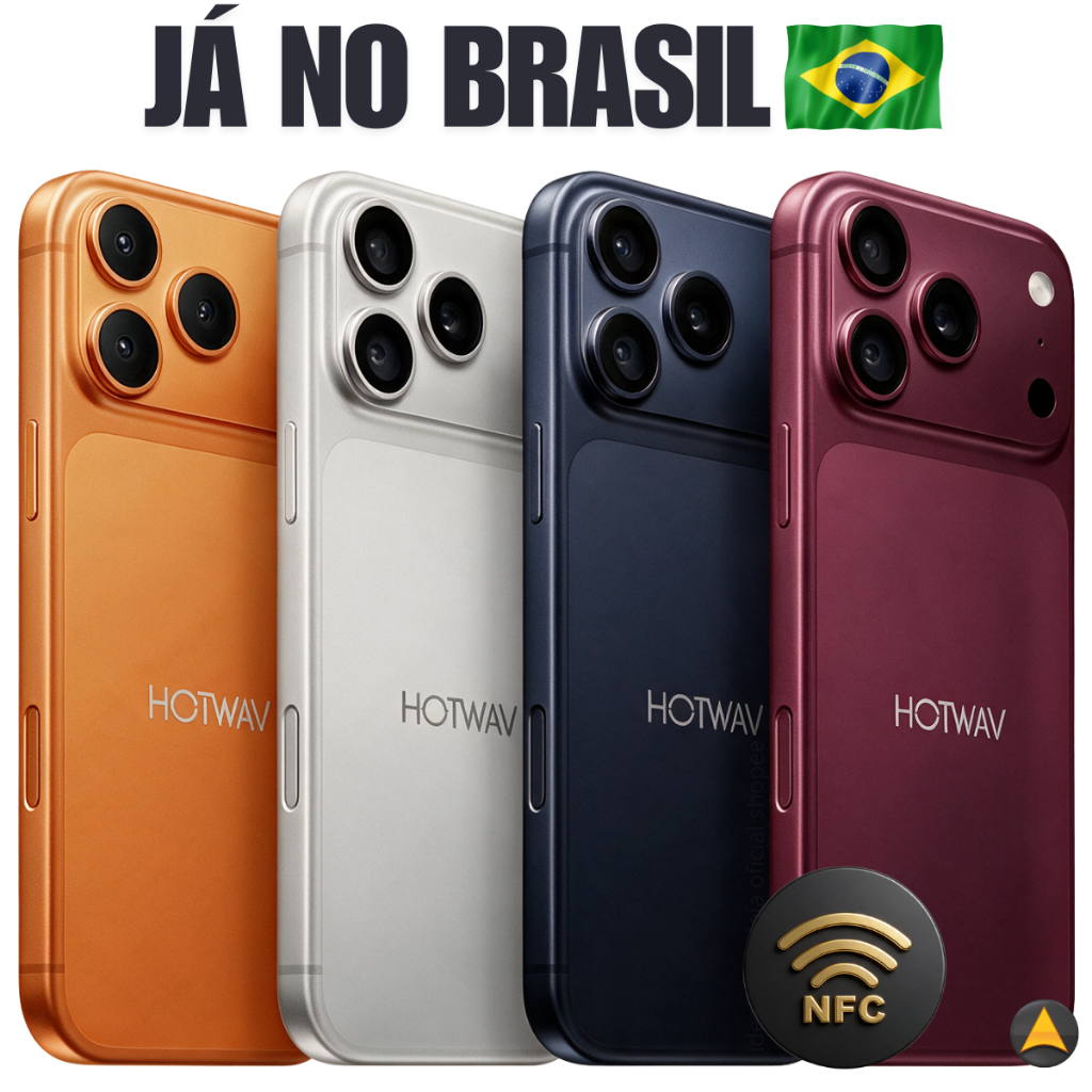 Smartphone Hotwav A18 Pro Max com NFC 4G Dual SIM Tela 6.65" 256/16GB de Ram ou 128/12GB Com Capa e Película Smartphone Hotwav A18 Pro Max com NFC 4G Dual SIM Tela 6.65" 256/16GB de Ram ou 128/12GB Com Capa e Película