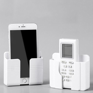 Kit Com 3 Pçs Suporte Multiuso De Parede Para Celular Controle Plástico Para Carregar Celular sem Ganchos Cor Branca