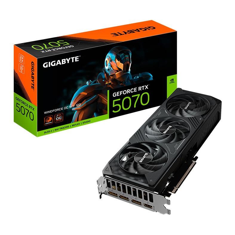 Placa de Video Gigabyte GeForce RTX 5070 Windforce OC SFF, 12GB, GDDR7, 192-bit, GV-N5070WF3OC-12GD