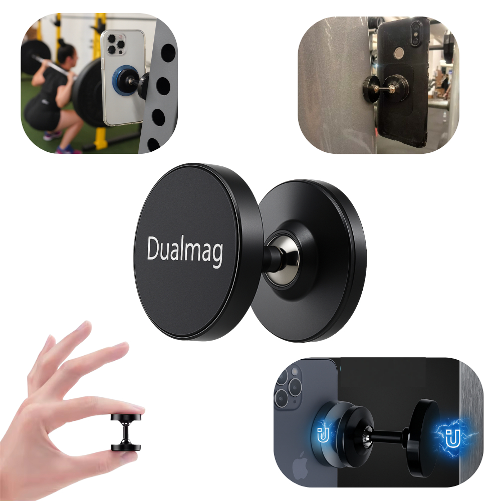 Suporte Celular Magnético Dualmag Forte Dupla Face para Celular Ideal Academia Treino e Vídeos