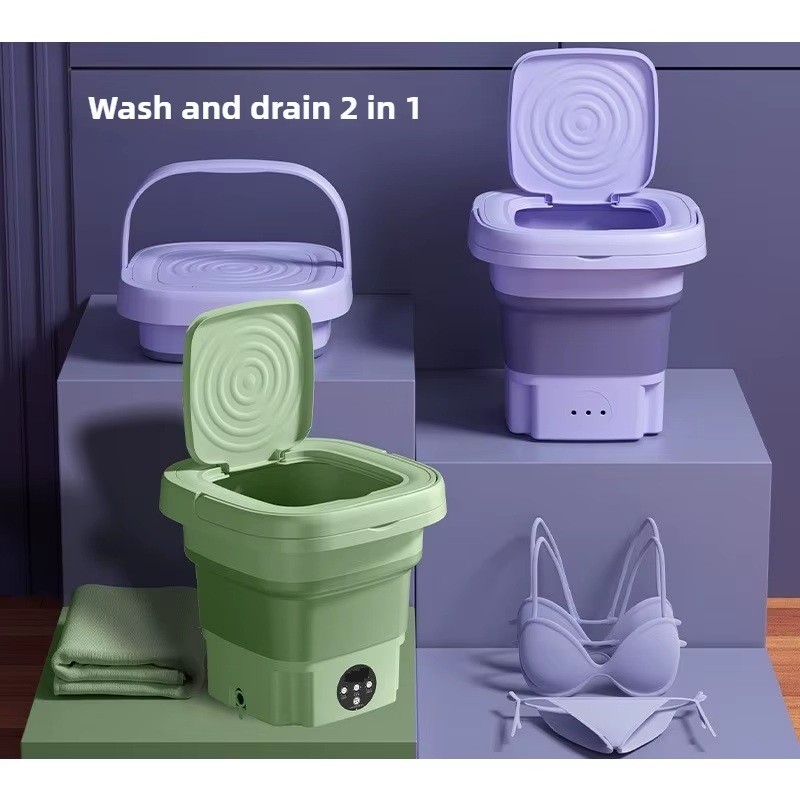 Mini Máquina de Lavar Roupas 11 Litros 110V 220V Centrifuga Dobrável Portátil Moderna Para Roupas