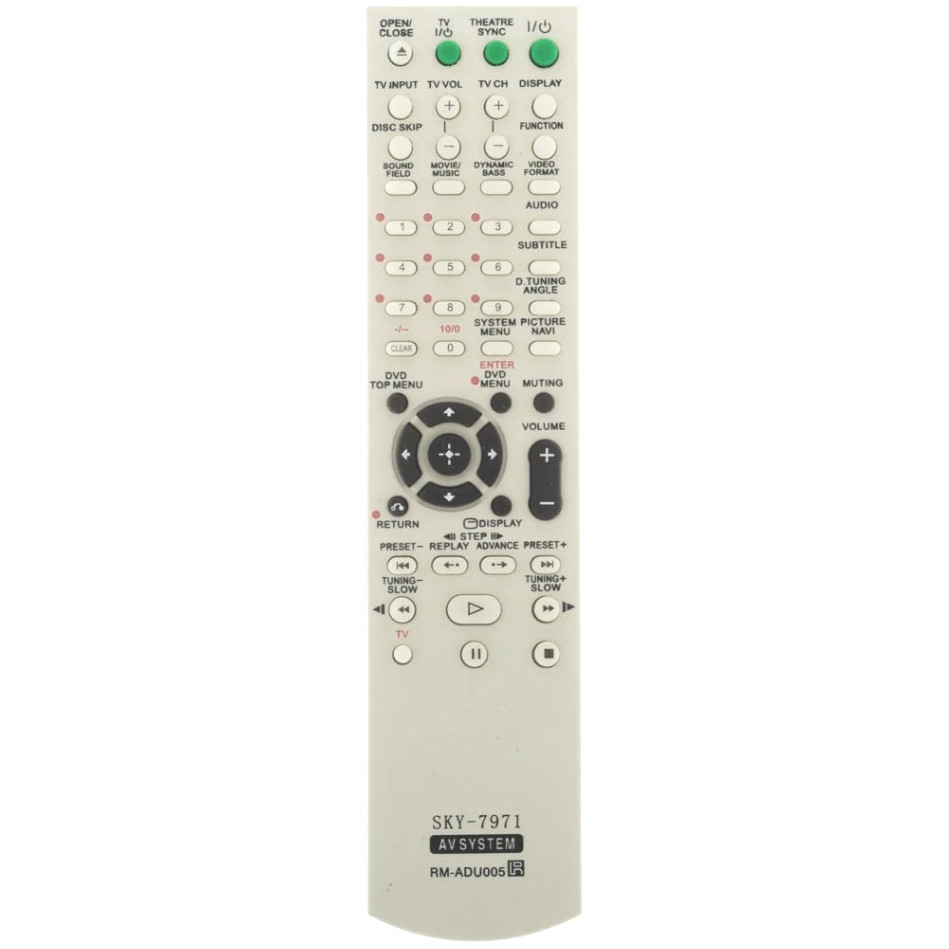 Controle Remoto Compatível com Sony DVD RM-ADU005 RMADU005 para Home Theater Theater AV System