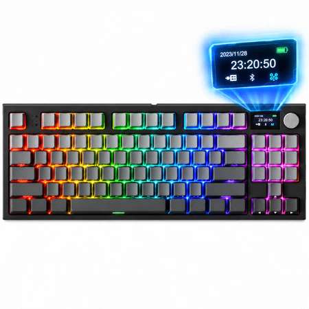 Teclado Mecânico Gamer Bluetooth Tri Mode 2.4g Attack Shark Com Tela K86rgb