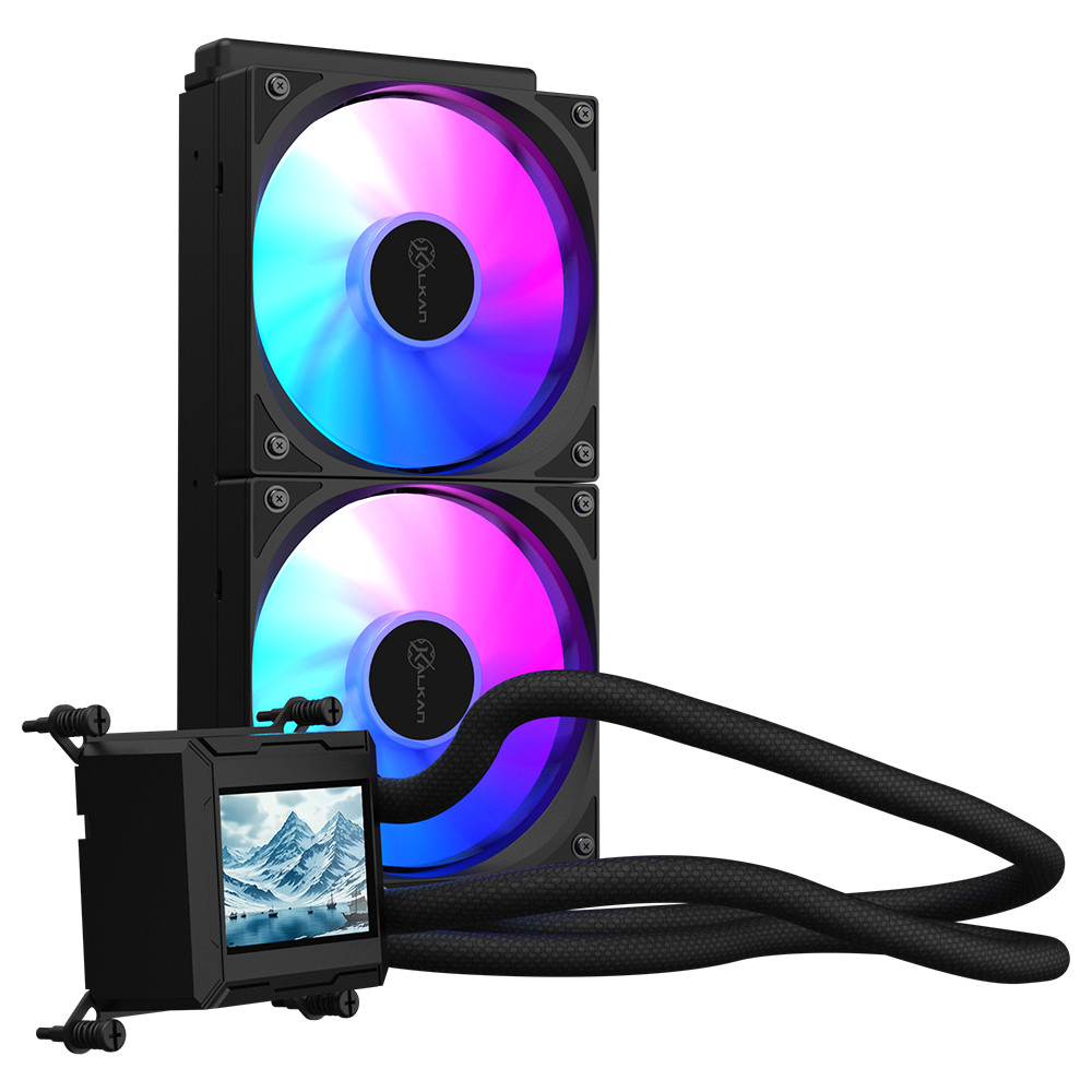 Water Cooler Kalkan Aura Lcd 240mm Argb Preto Tela Lcd 2.4 Personalisavel (Lançamento)