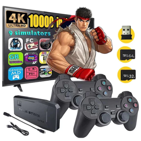 Videogame Stick Original Portatil 10mil Jogos 2 Controles Sem Fio Console Jogos Retro Antigo