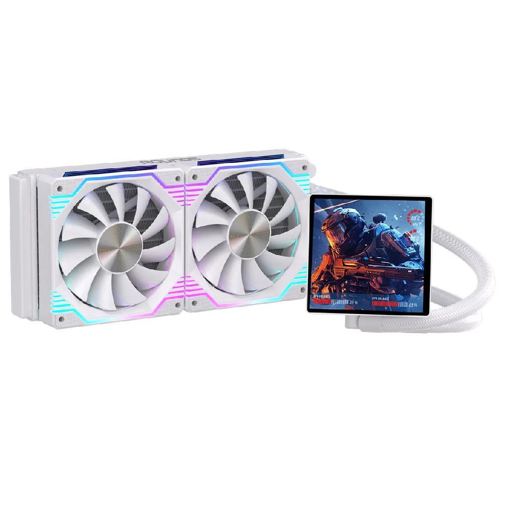 Water Cooler Gamer Round5 Zephyro 240 RGB Com Display Branco