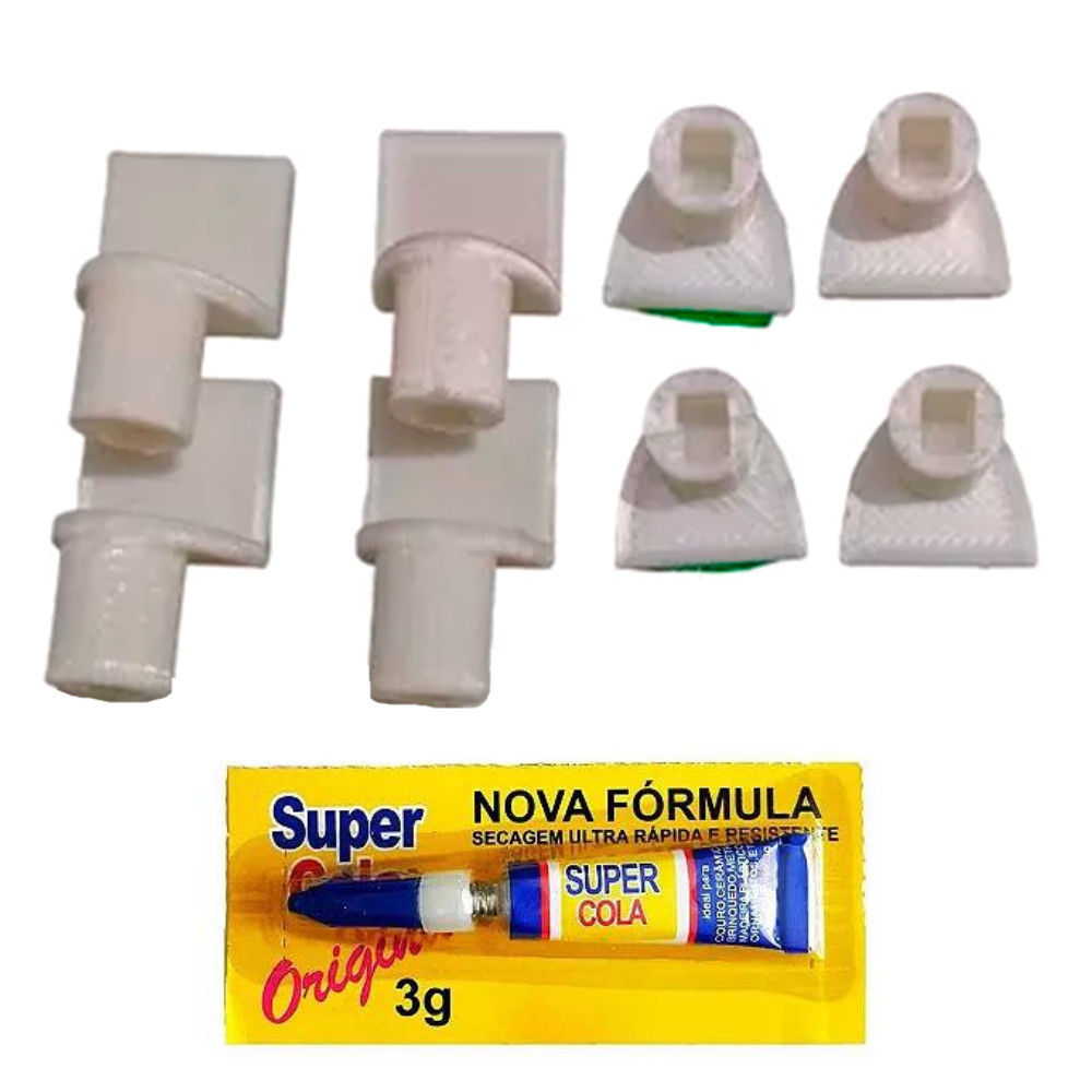 KIT REPARO ALETA AR CONDICIONADO SPLIT KIT 4 PECAS + COLA Brastemp, Electrolux, Comfee, Consul, LG, Midea, Samsung,TCL