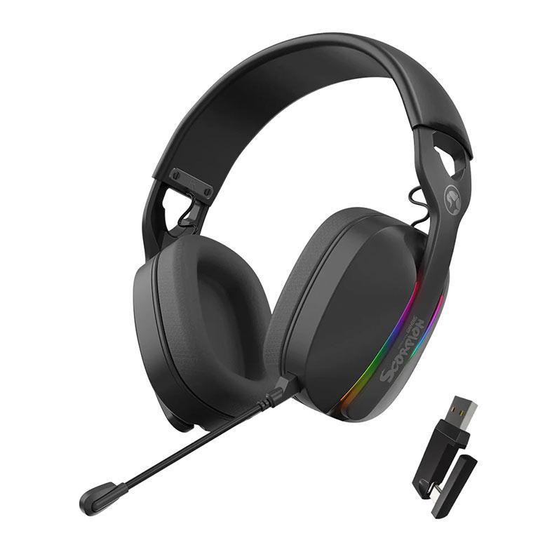 Headset Gamer Marvo Pulz 70W, RGB, Drivers 40mm, Tri-Mode, Preto, HG9086W-BK