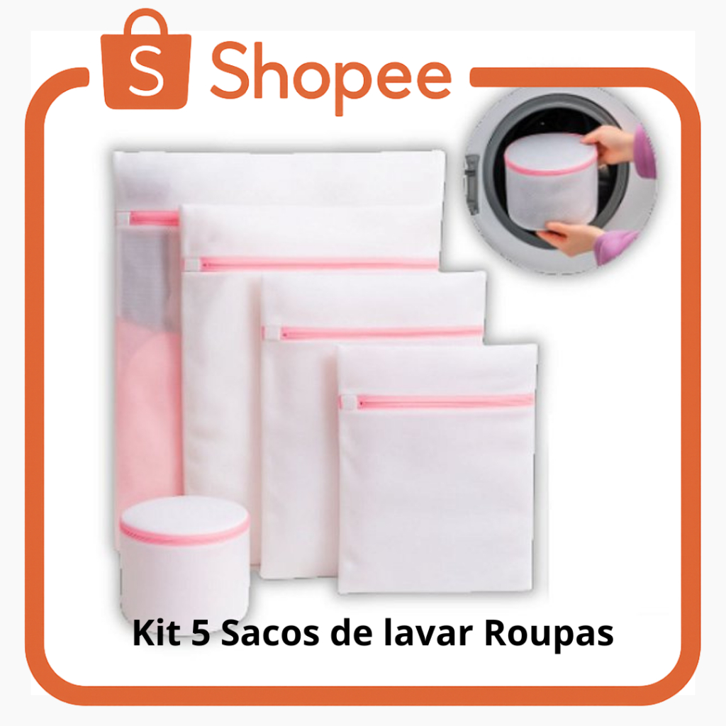 Kit 5 Saco De Lavar Roupa Na Máquina Saco Para Lavar Saco Para Maquina De Lavar Roupas Intimas Kit 5 Saco De Lavar Roupa Na Máquina Saco Para Lavar Saco Para Maquina De Lavar Roupas Intimas