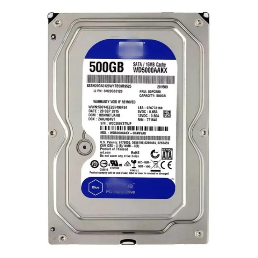 HD WD Interno SATA 3.5 Disco Rígido | 500GB PC / DVR