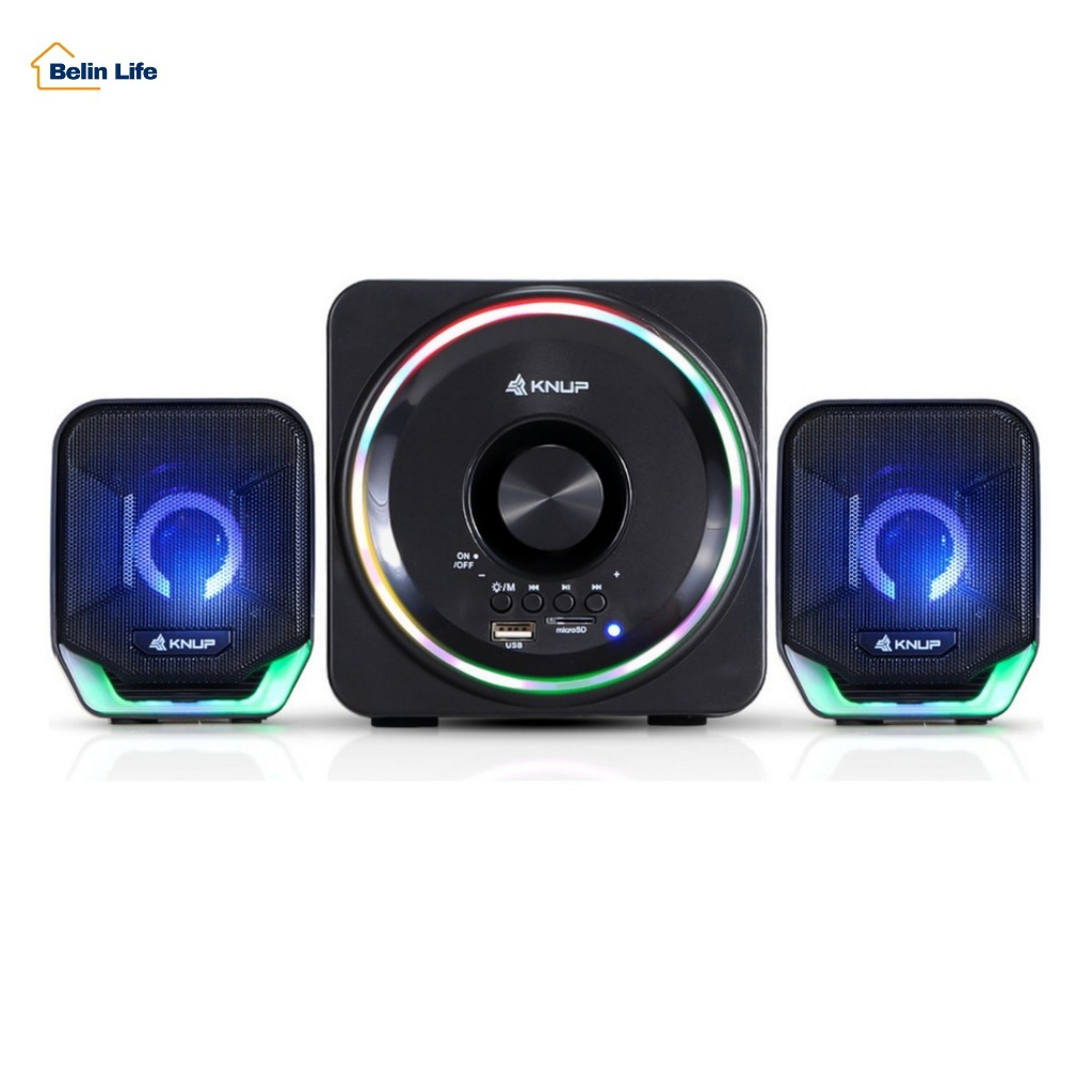 Caixa de Som 2.1 Knup Hórus KP-RO828 16W RMS LED USB P2 Controle de Volume para PC e Notebook
