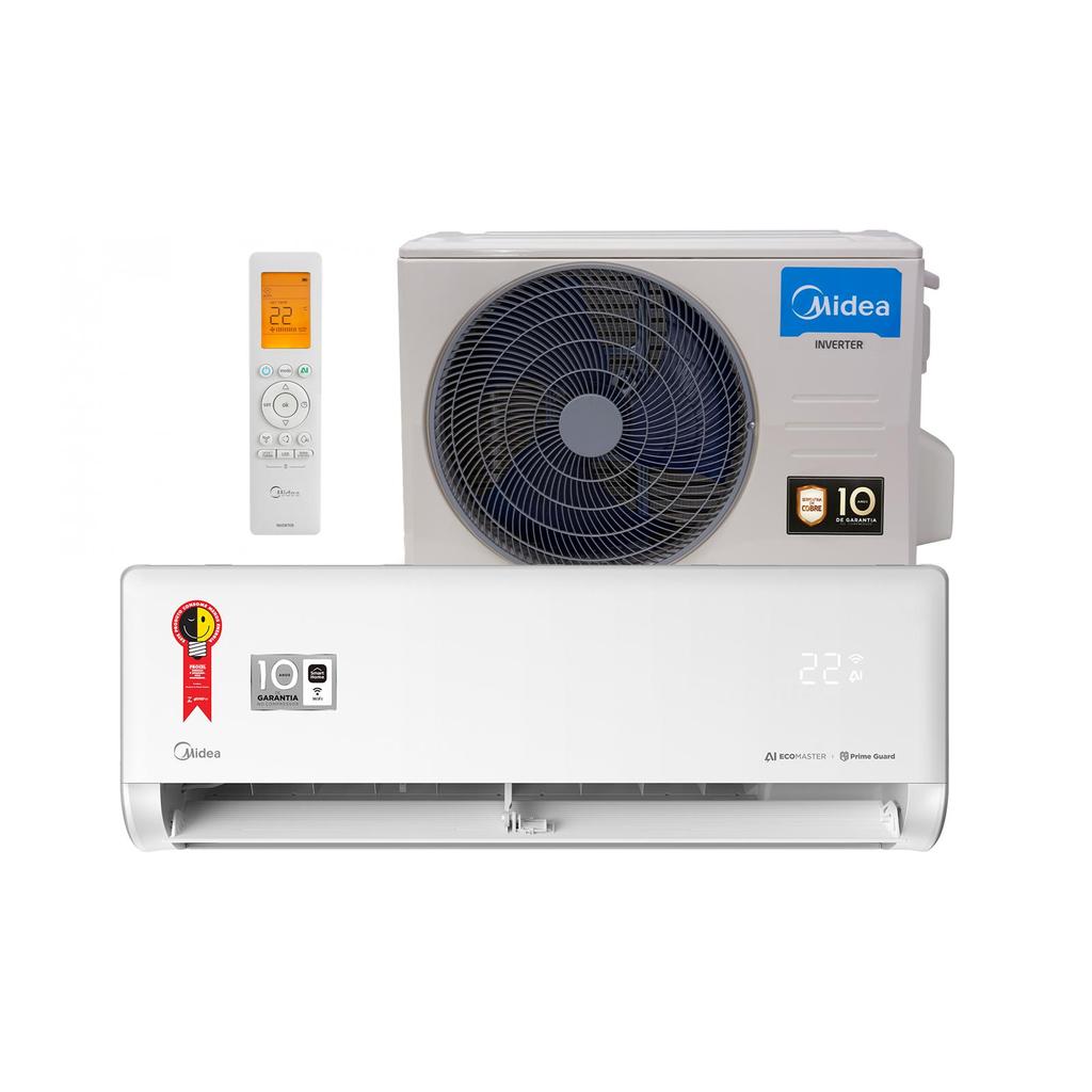 Ar Condicionado 12000 BTUs Split Hi Wall Inverter Midea Frio AI Ecomaster 220V