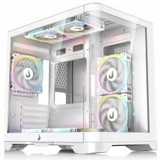Gabinete Gamer Rise Mode Galaxy Curved, Mid Tower, Vidro Temperado, mATX, Sem Fonte, Sem Fan, Branco, RM-